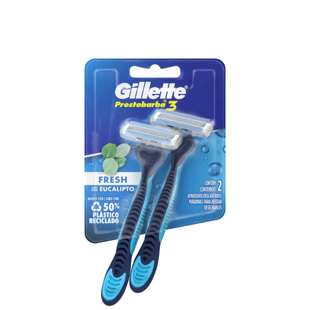 Aparelho Barbear Gillete Prestobarba 3 Fresh Eucalipto C/2 Un