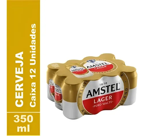 CERV AMSTEL 350ML P MALTE CX C 12UNIDADES
