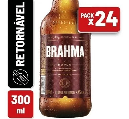 Cerveja Brahma Retornável 600ml (Caixa com 24 unidades)