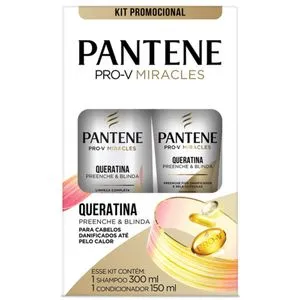Kit Shampoo 300ml + Condicionador 150ml Pantene Queratina